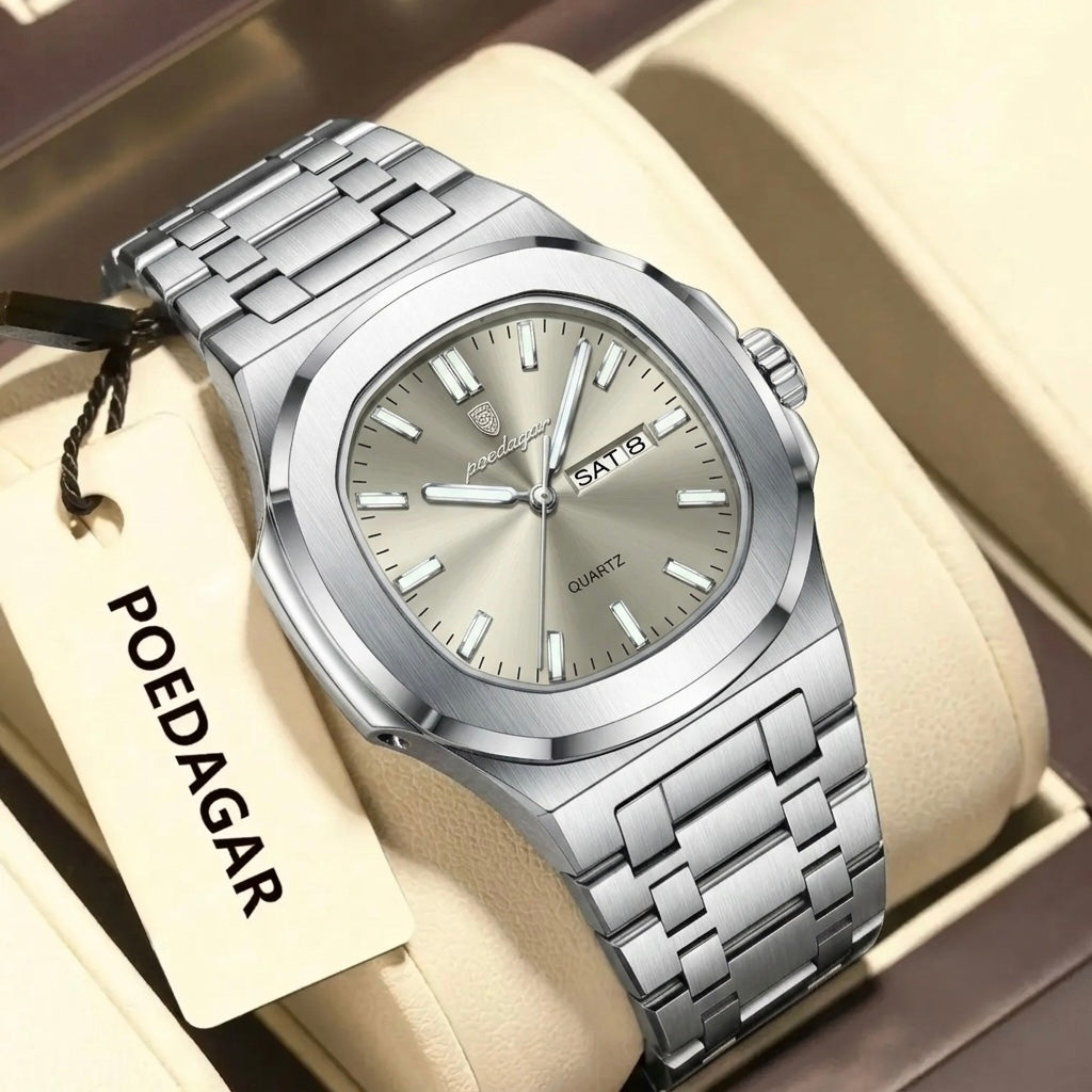 Voltex Classic Square Watch – Bold Design, Waterproof, Luminous