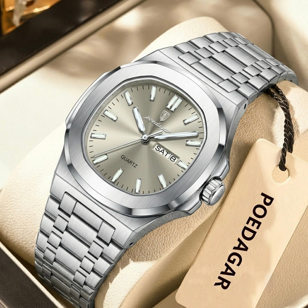 Voltex Classic Square Watch – Bold Design, Waterproof, Luminous