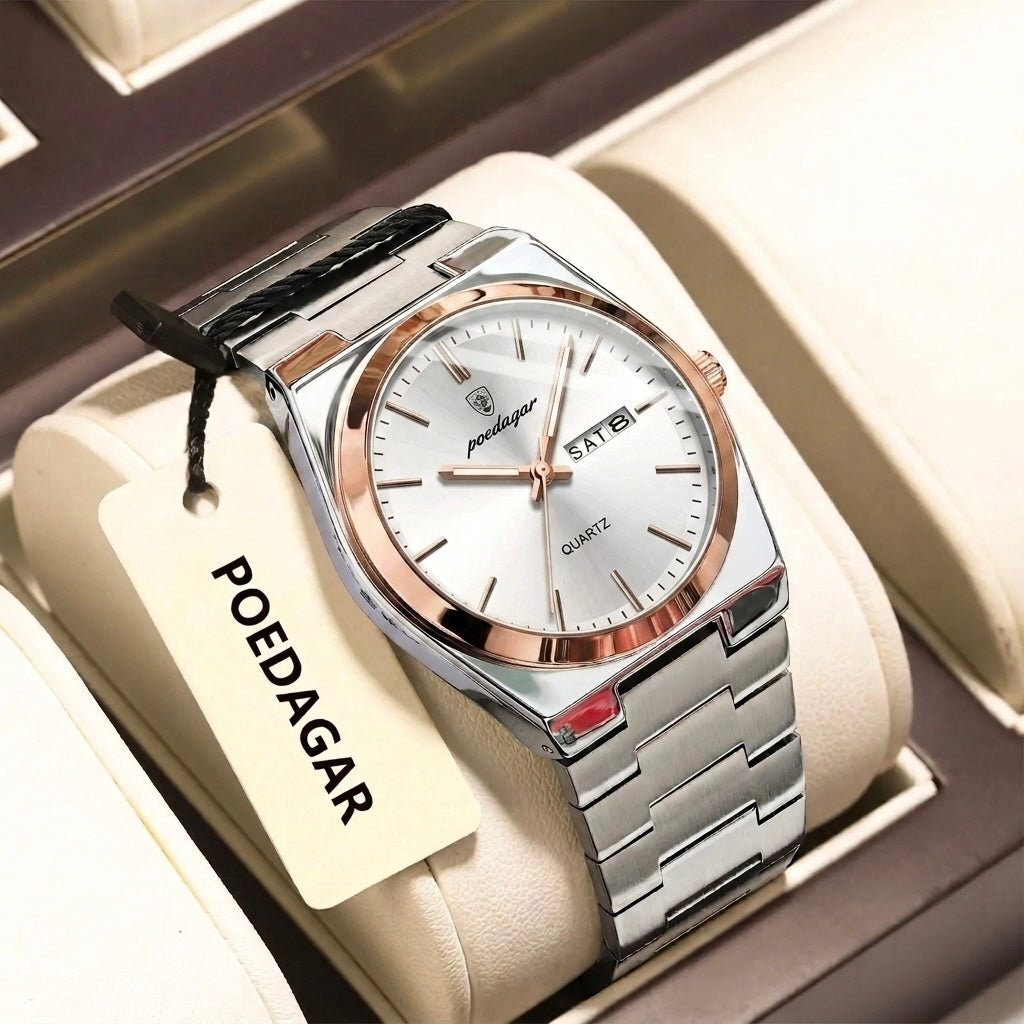 Voltex Signature Stainless Watch – Everyday Luxury, Waterproof, Luminous