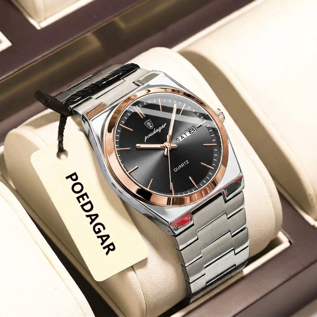 Voltex Signature Stainless Watch – Everyday Luxury, Waterproof, Luminous