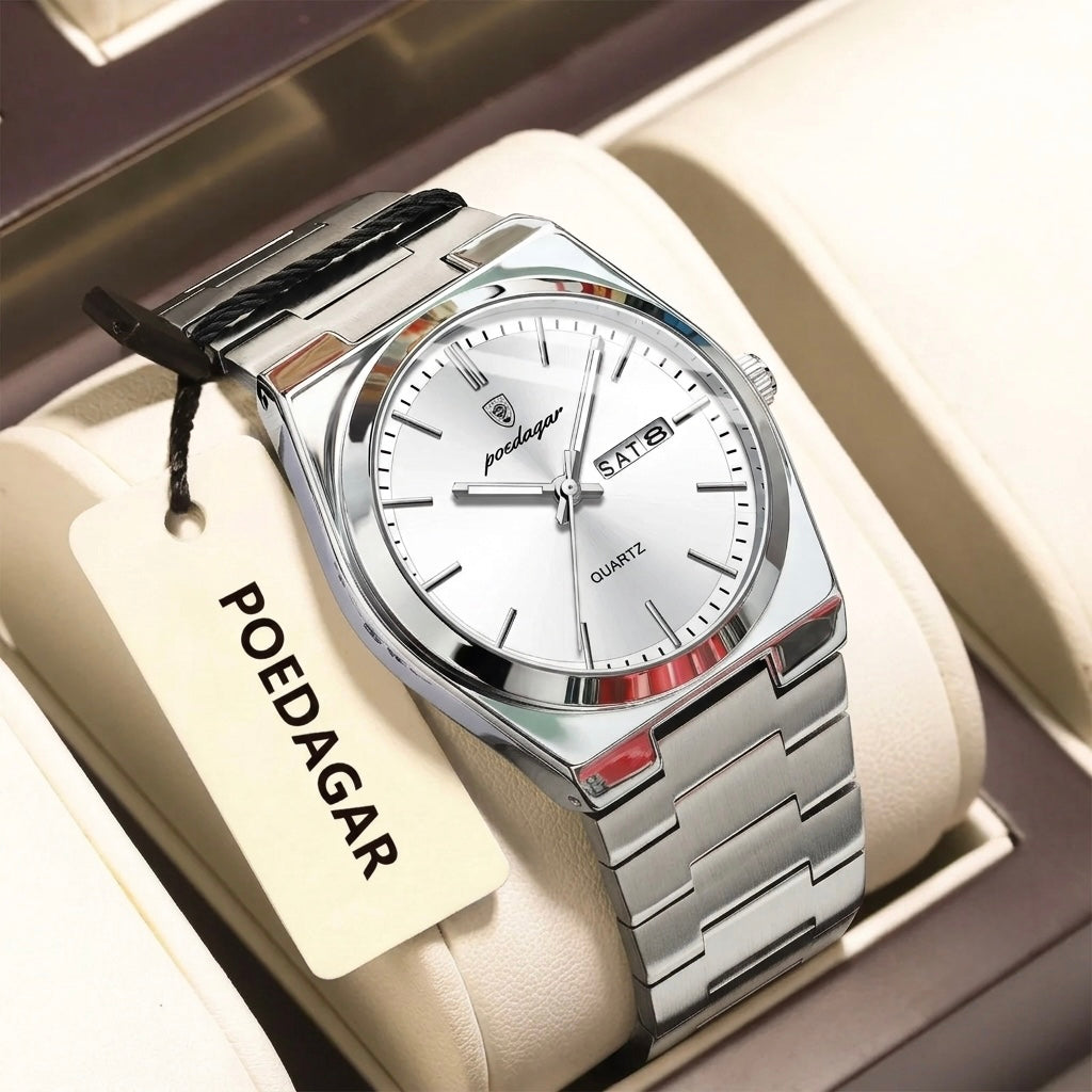 Voltex Signature Stainless Watch – Everyday Luxury, Waterproof, Luminous