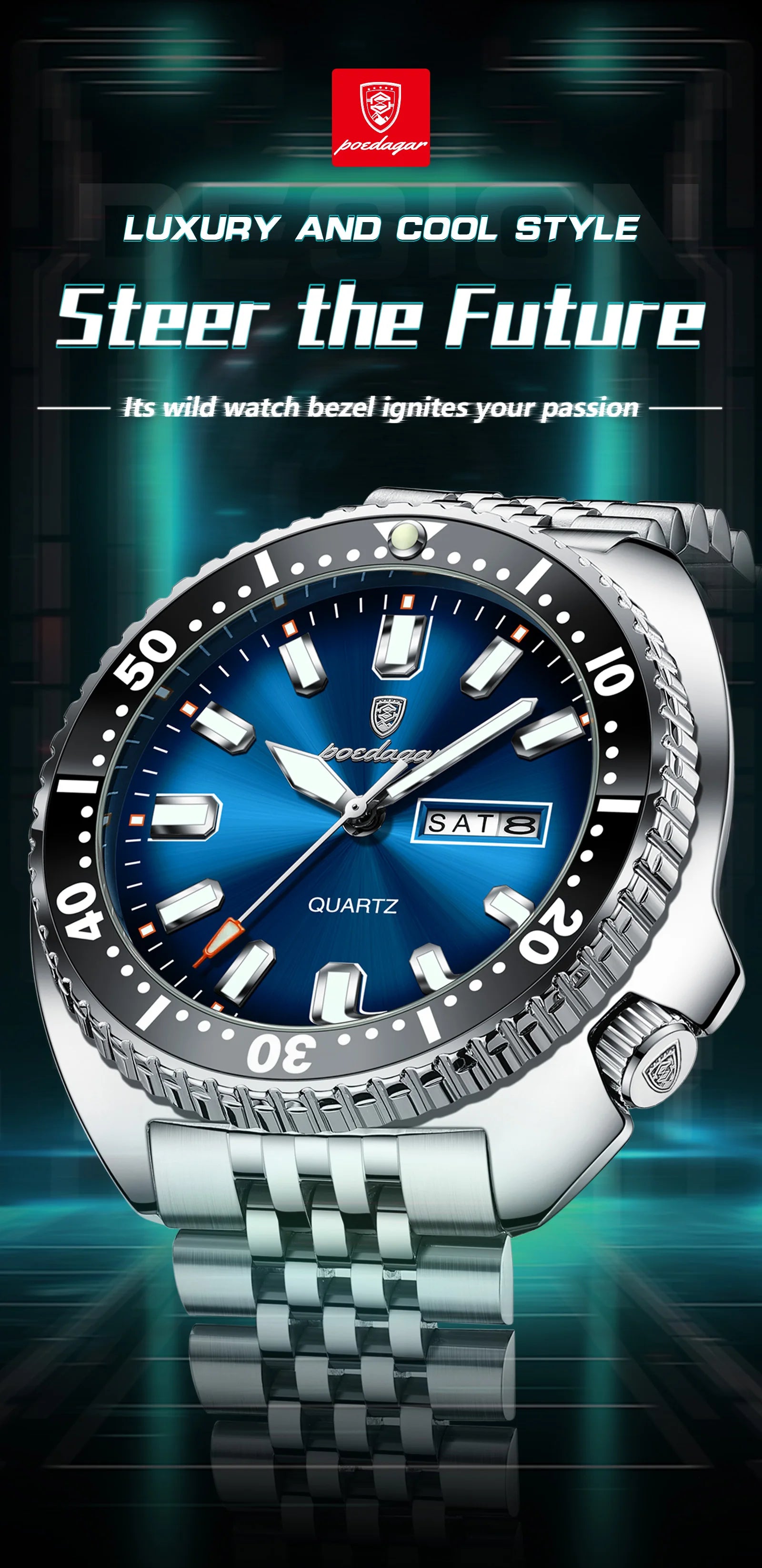Voltex Pro Business Watch – Stainless Steel, Waterproof, Luminous Dial