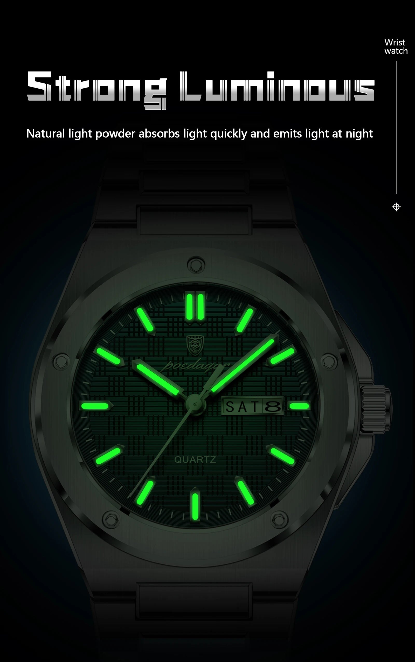 Voltex Elite Quartz Watch – Luxury Dial, Luminous, Waterproof