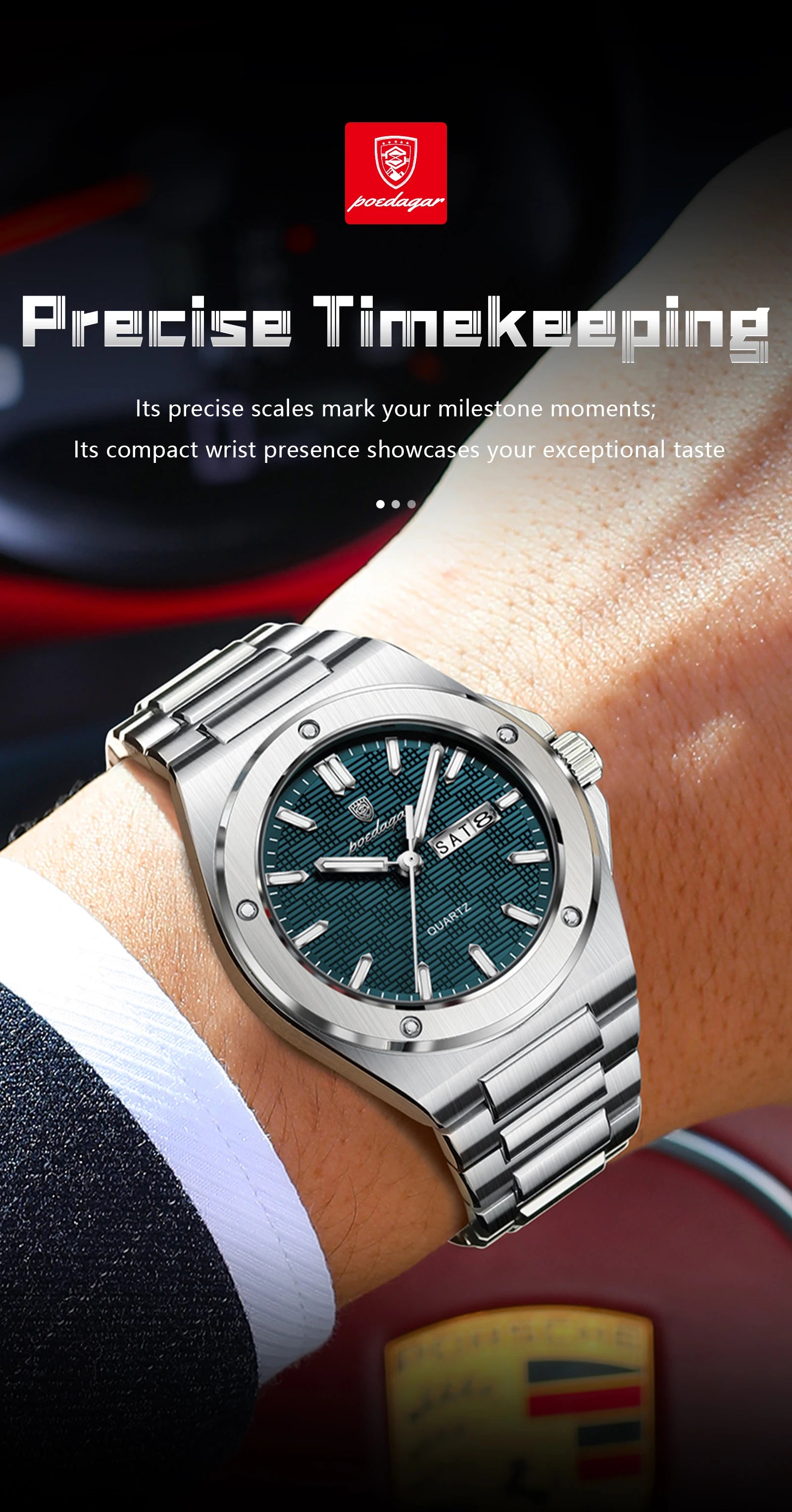 Voltex Elite Quartz Watch – Luxury Dial, Luminous, Waterproof