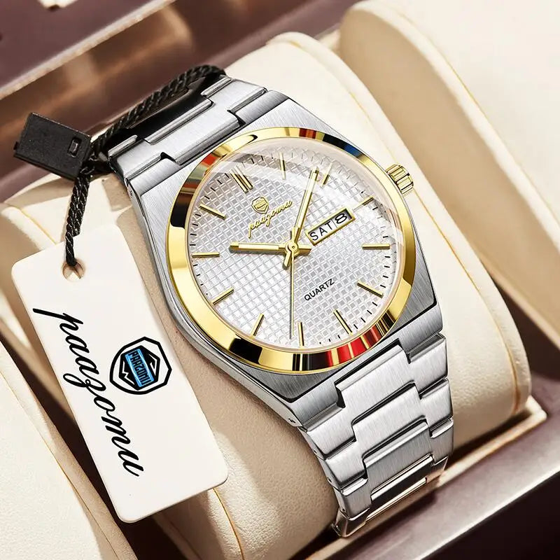 Voltex Classic Summer Watch - Stainless Steel - Textured Dial - Day Date Complication - By Paazomu