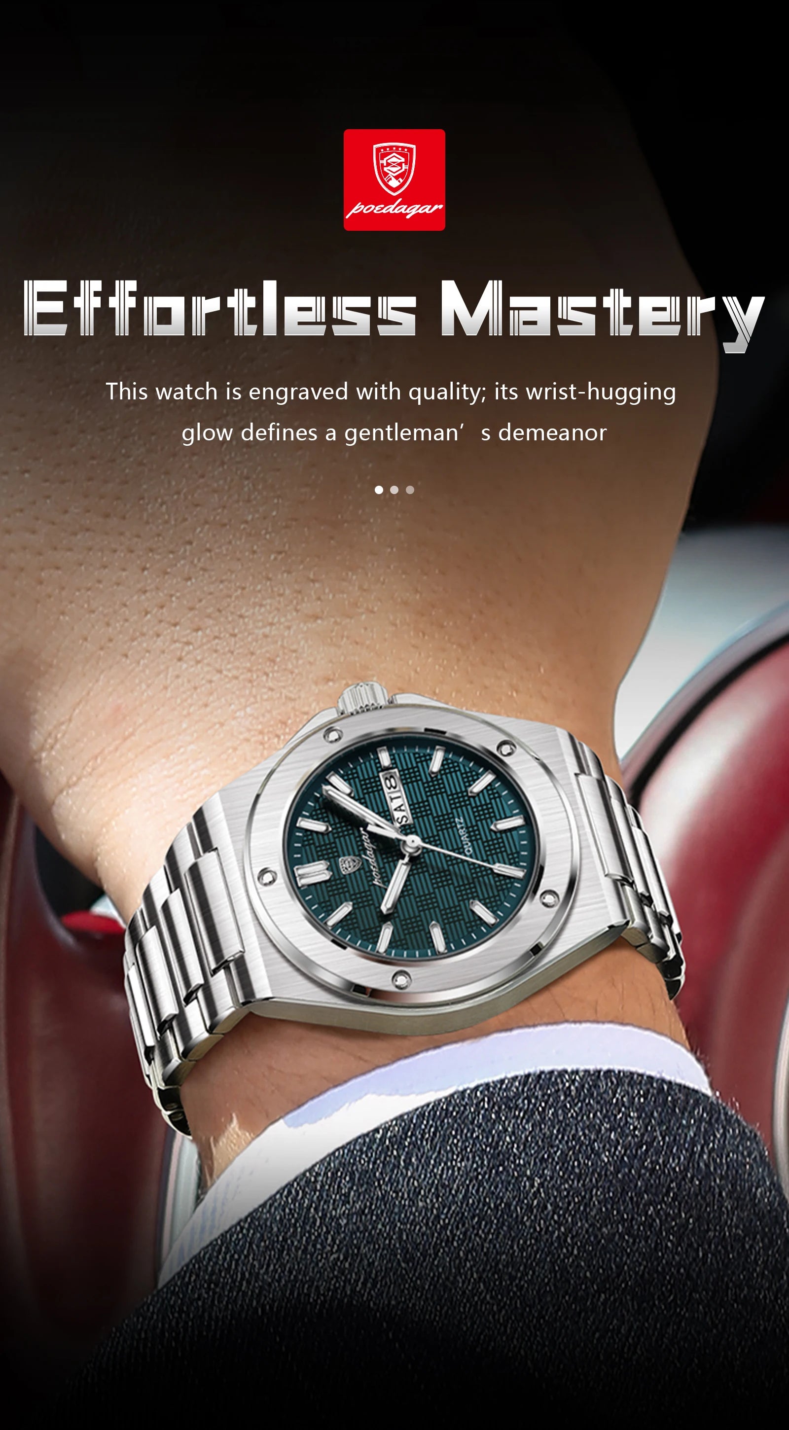 Voltex Elite Quartz Watch – Luxury Dial, Luminous, Waterproof