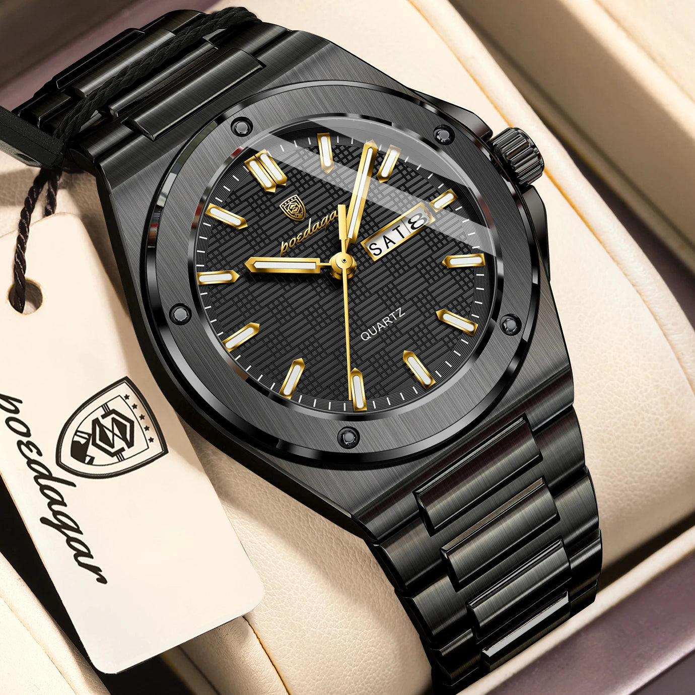 Voltex Elite Quartz Watch – Luxury Dial, Luminous, Waterproof