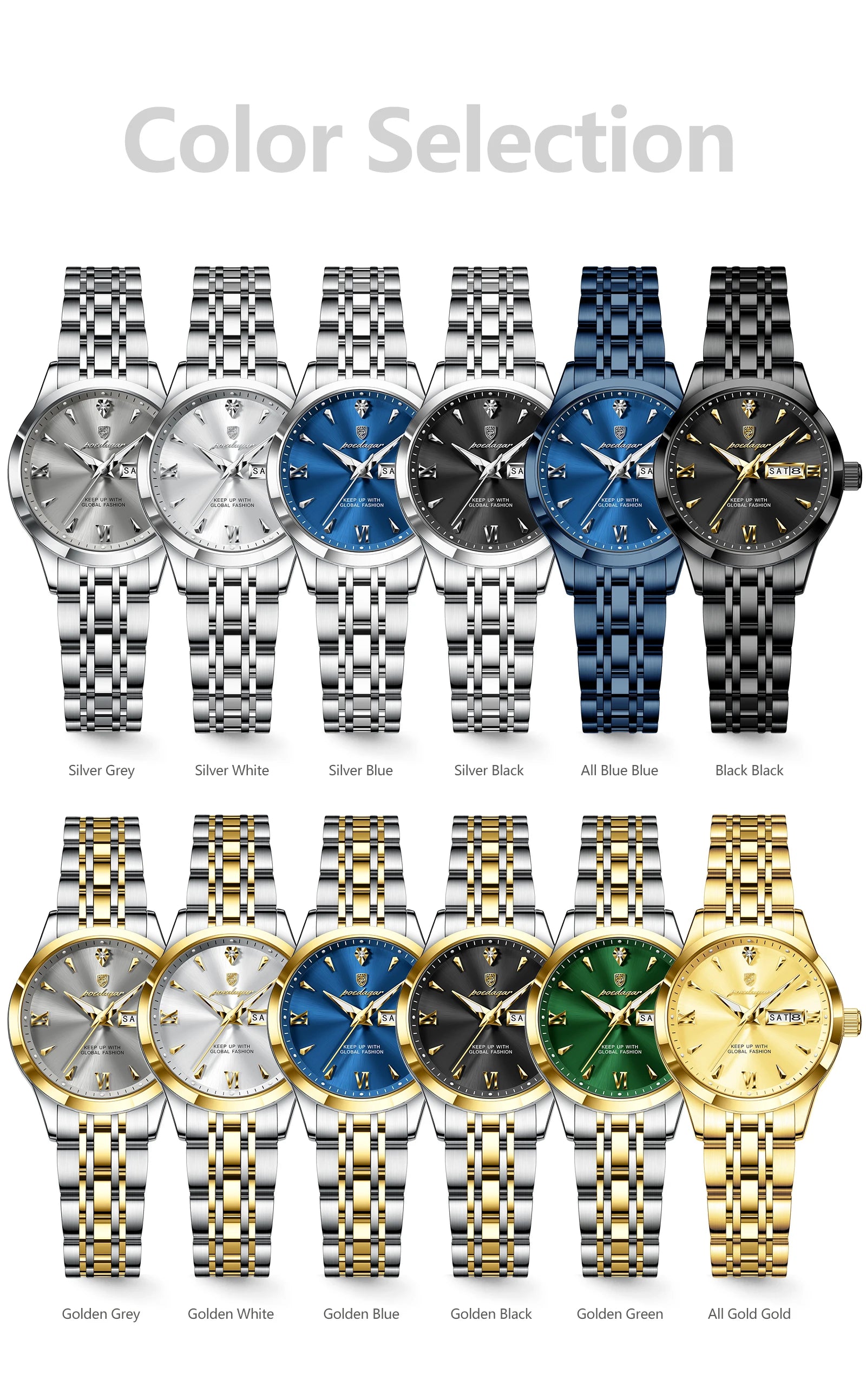 Voltex Lumière Ladies Watch – Date Display, Waterproof, Stainless Steel