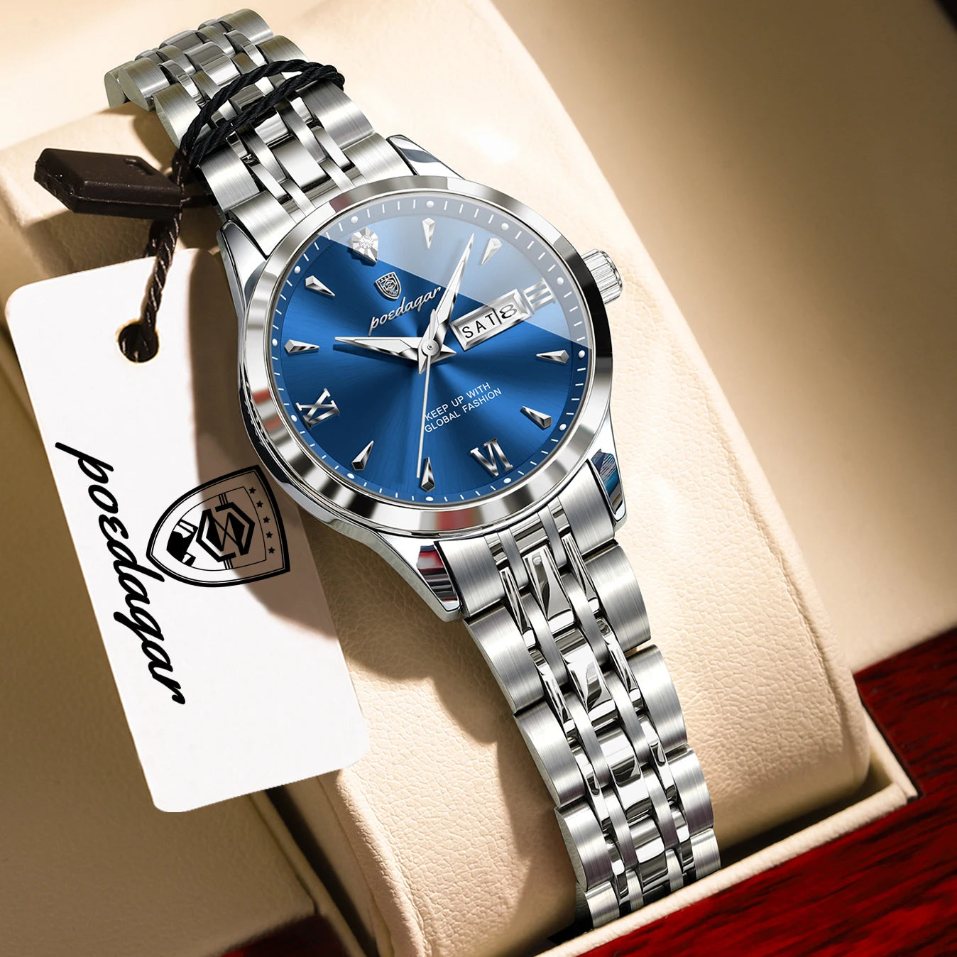 Voltex Lumière Ladies Watch – Date Display, Waterproof, Stainless Steel