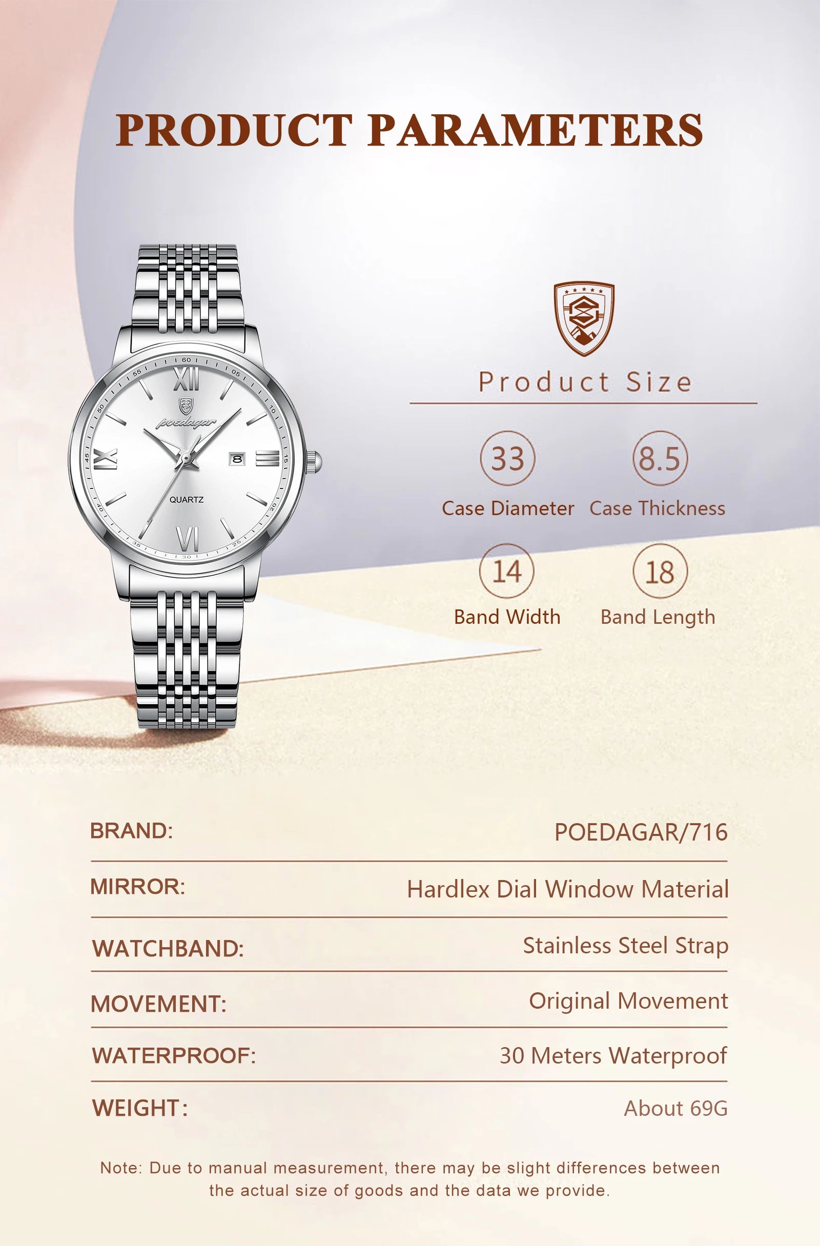 Voltex Finesse Ladies Watch – Slim Design, Luminous, Waterproof