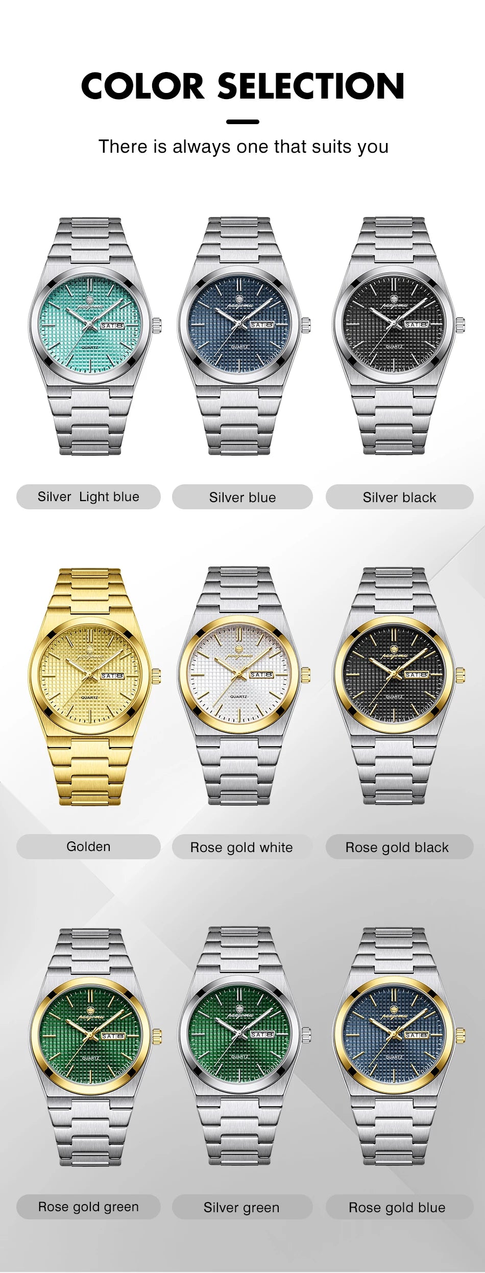 Voltex Classic Summer Watch - Stainless Steel - Textured Dial - Day Date Complication - By Paazomu