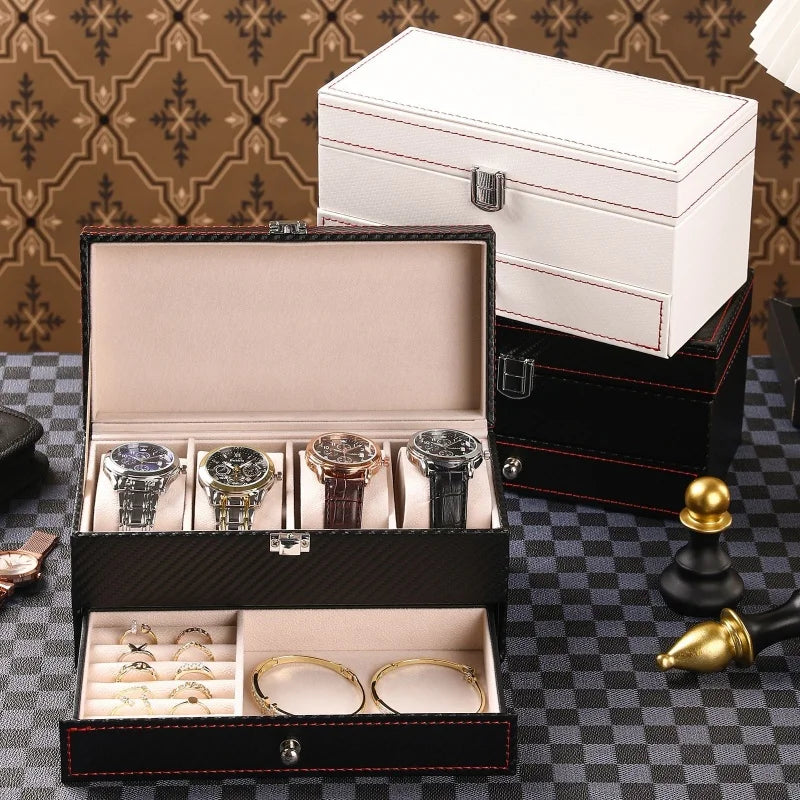 Voltex Leather Gift Box – 4-Slot Watch Storage Case