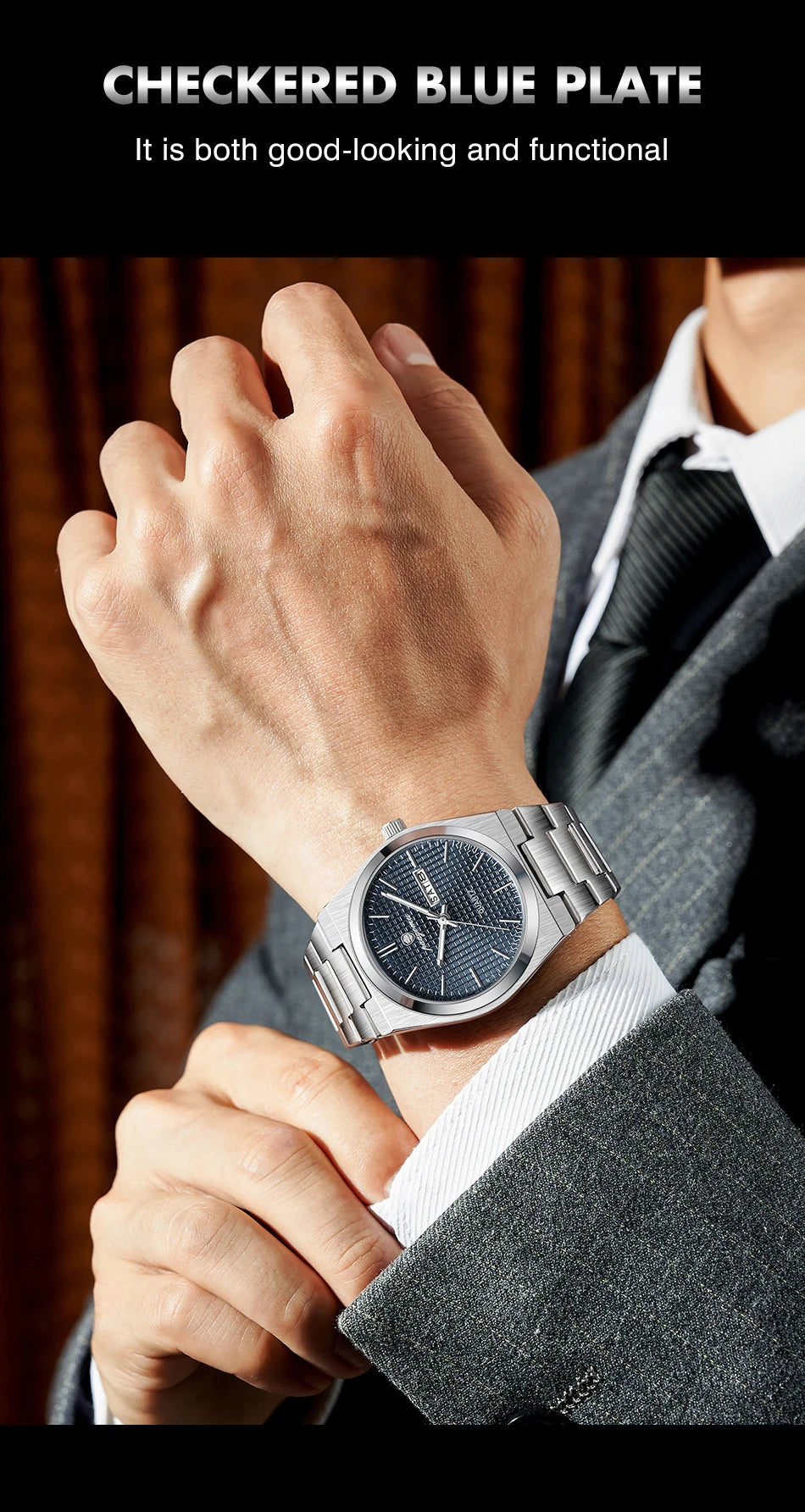 Voltex Classic Summer Watch - Stainless Steel - Textured Dial - Day Date Complication - By Paazomu