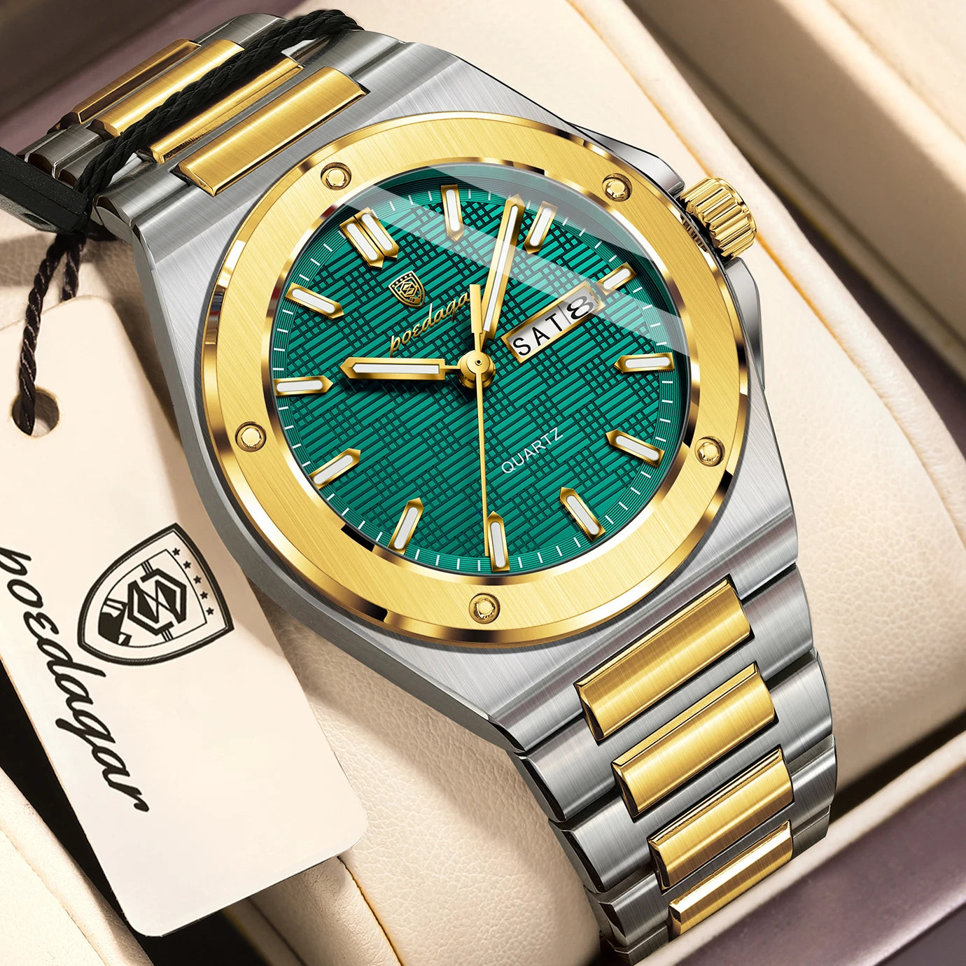 Voltex Elite Quartz Watch – Luxury Dial, Luminous, Waterproof