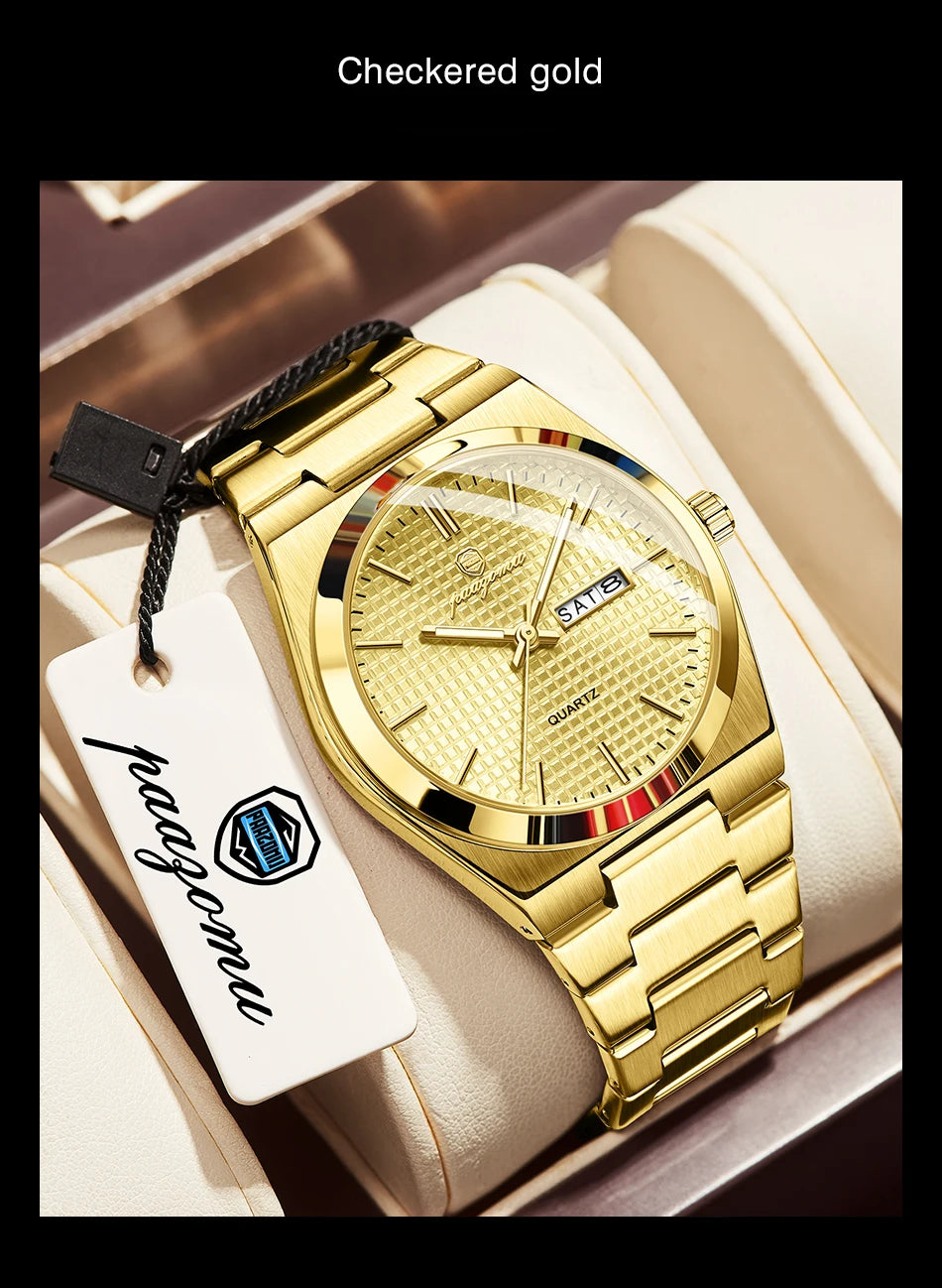 Voltex Classic Summer Watch - Stainless Steel - Textured Dial - Day Date Complication - By Paazomu