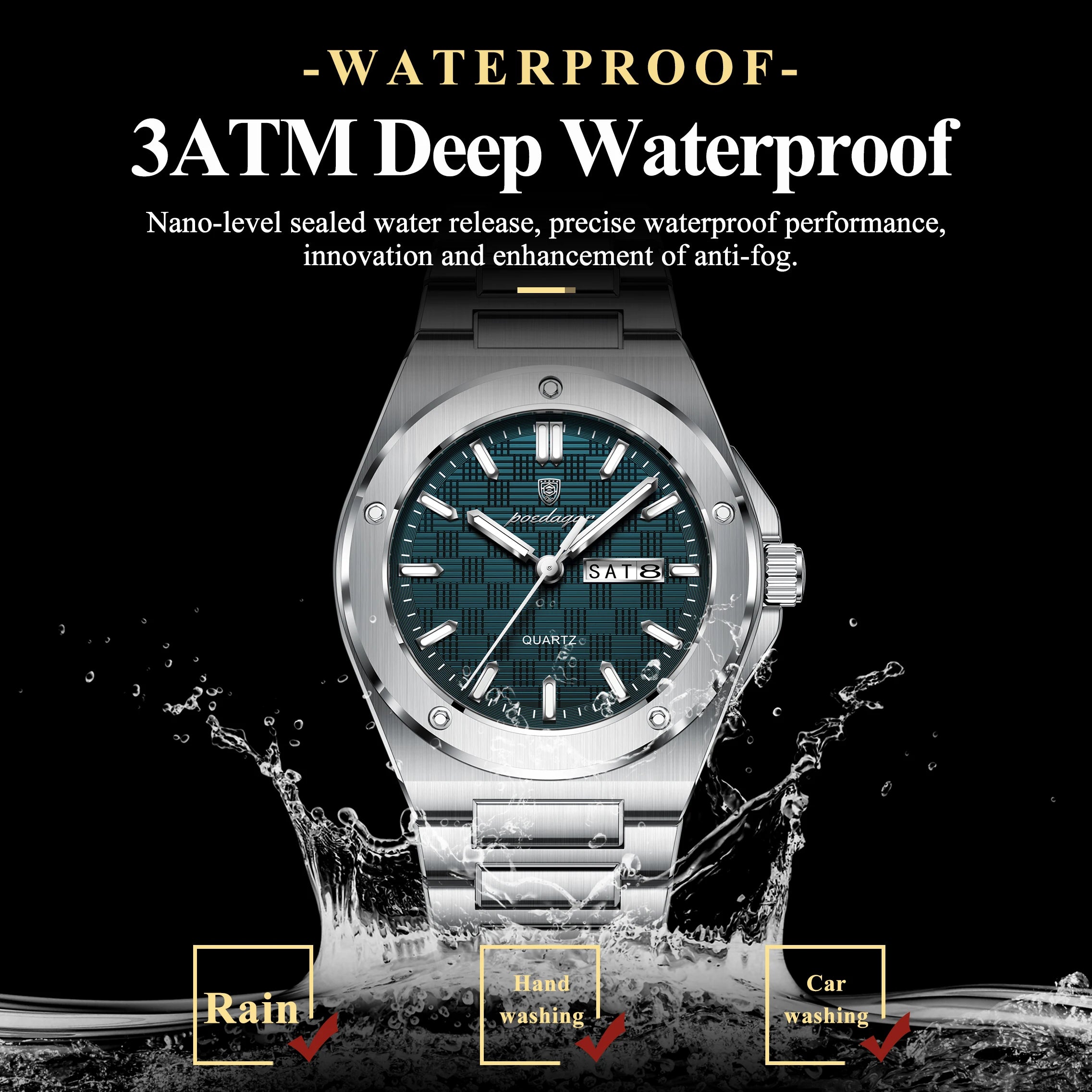 Voltex Elite Quartz Watch – Luxury Dial, Luminous, Waterproof