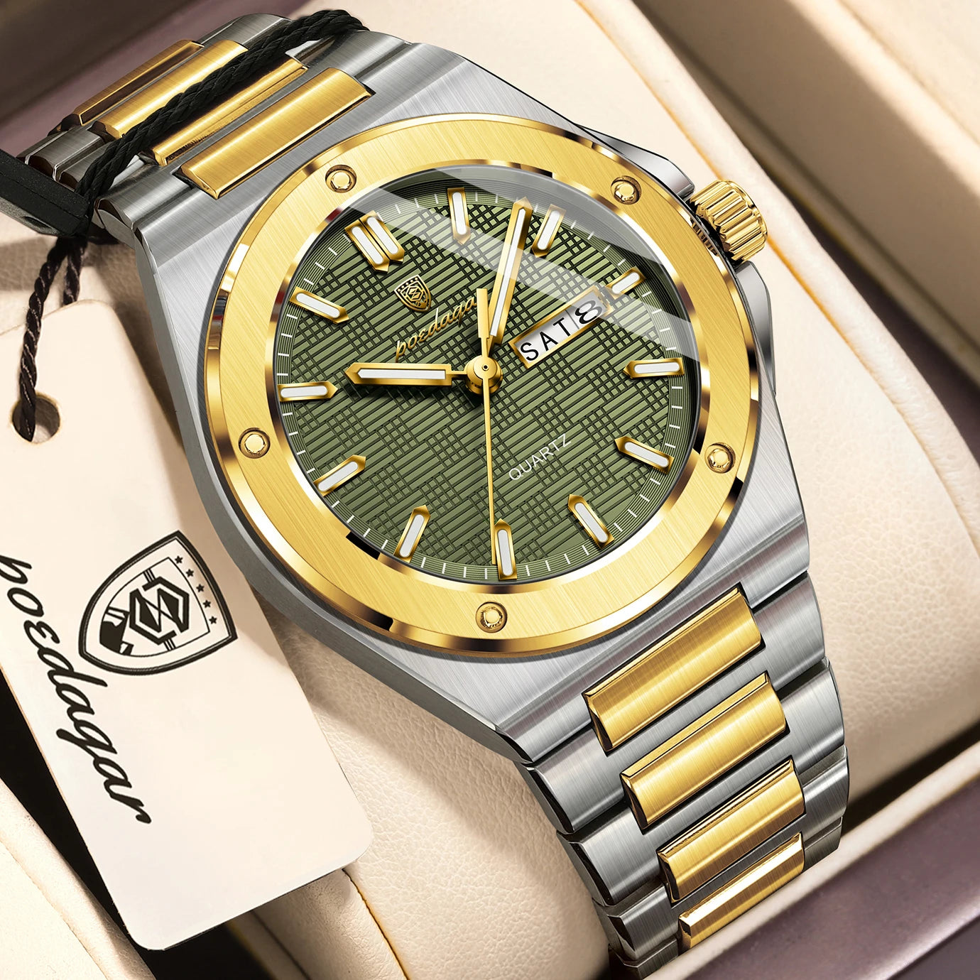 Voltex Elite Quartz Watch – Luxury Dial, Luminous, Waterproof