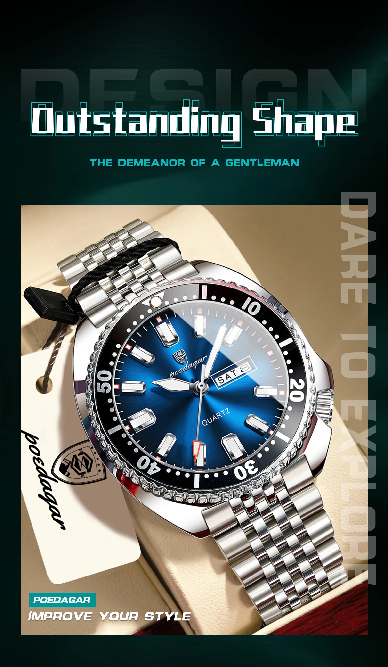 Voltex Pro Business Watch – Stainless Steel, Waterproof, Luminous Dial