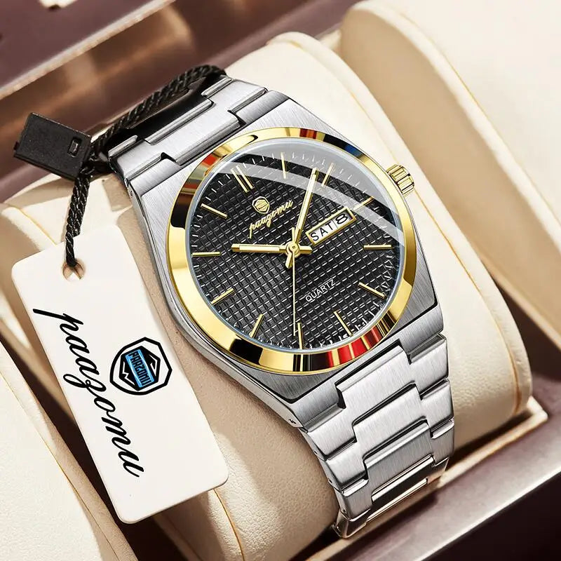 Voltex Classic Summer Watch - Stainless Steel - Textured Dial - Day Date Complication - By Paazomu