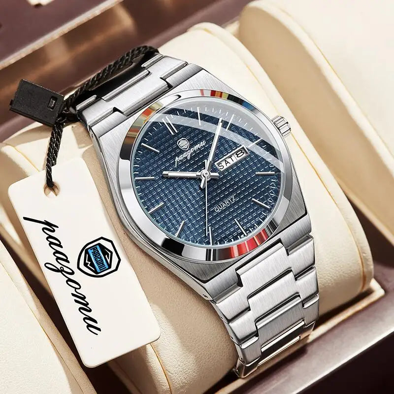 Voltex Classic Summer Watch - Stainless Steel - Textured Dial - Day Date Complication - By Paazomu