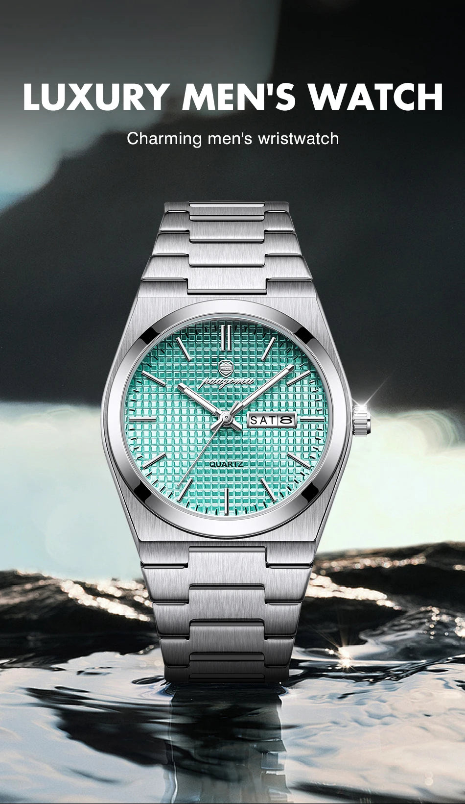 Voltex Classic Summer Watch - Stainless Steel - Textured Dial - Day Date Complication - By Paazomu
