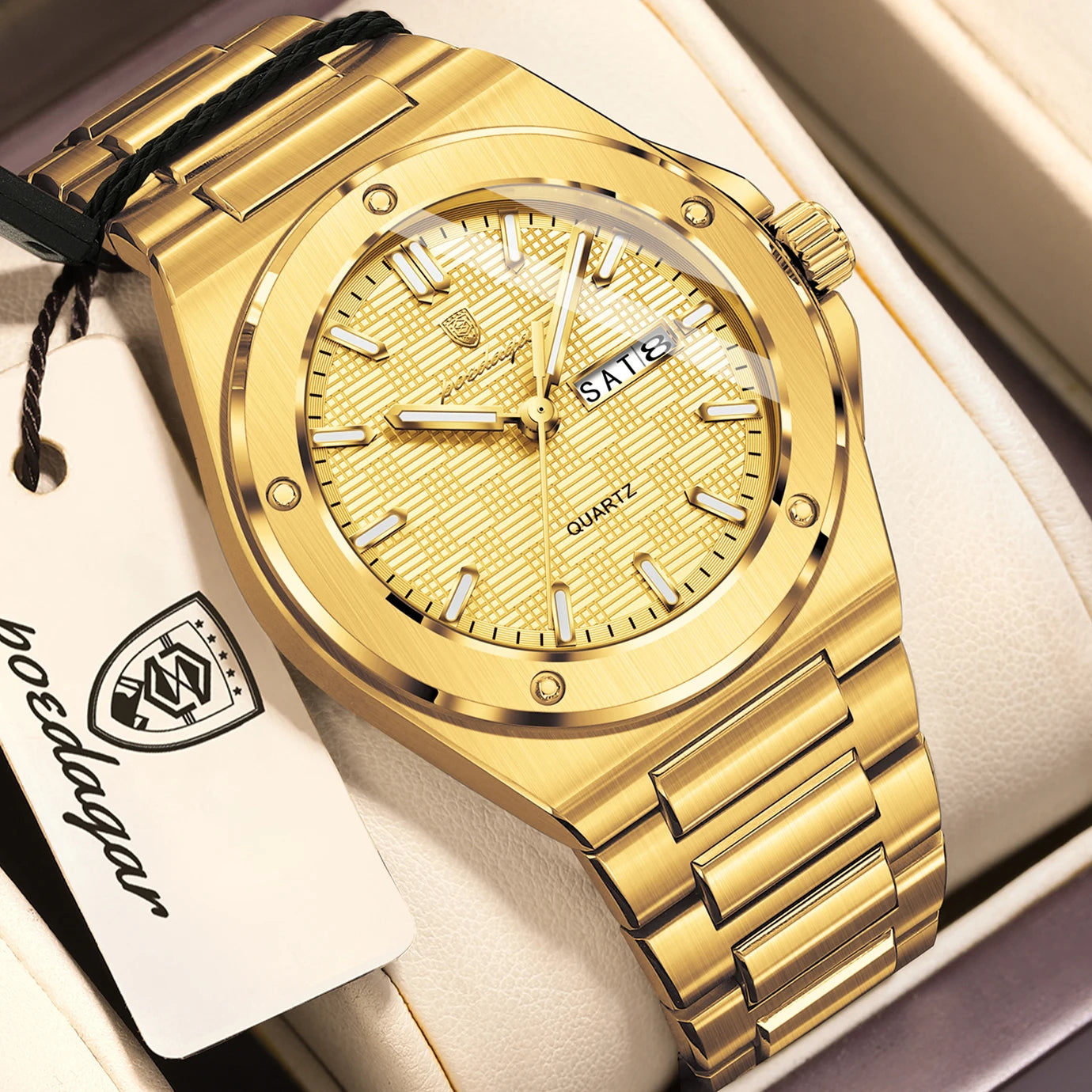 Voltex Elite Quartz Watch – Luxury Dial, Luminous, Waterproof