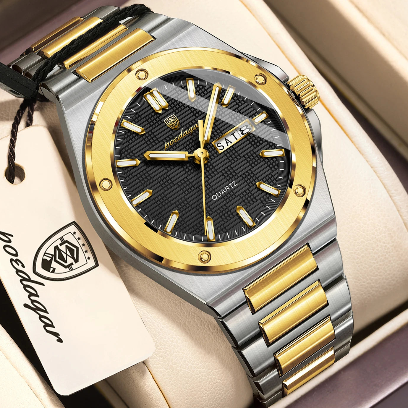 Voltex Elite Quartz Watch – Luxury Dial, Luminous, Waterproof