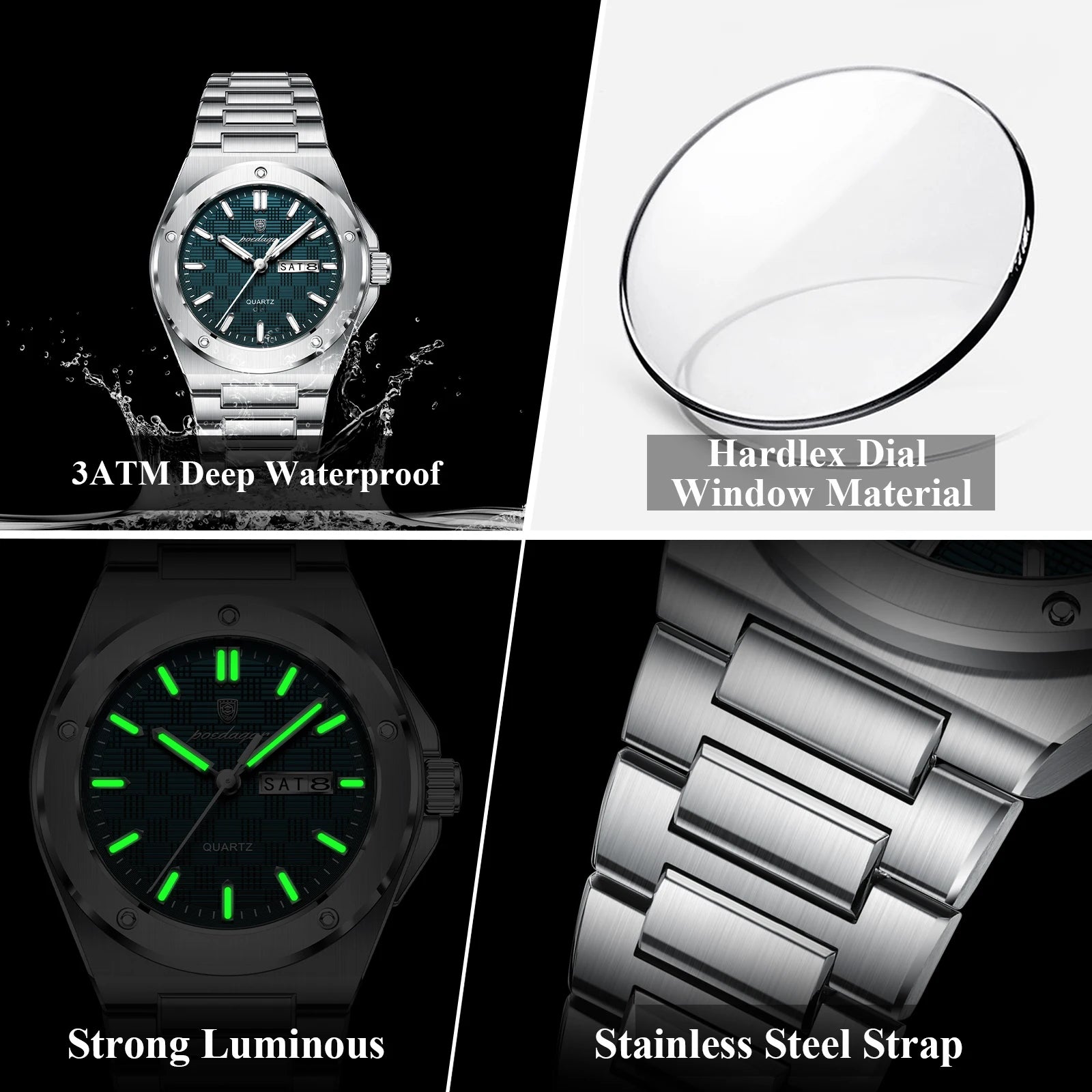 Voltex Elite Quartz Watch – Luxury Dial, Luminous, Waterproof