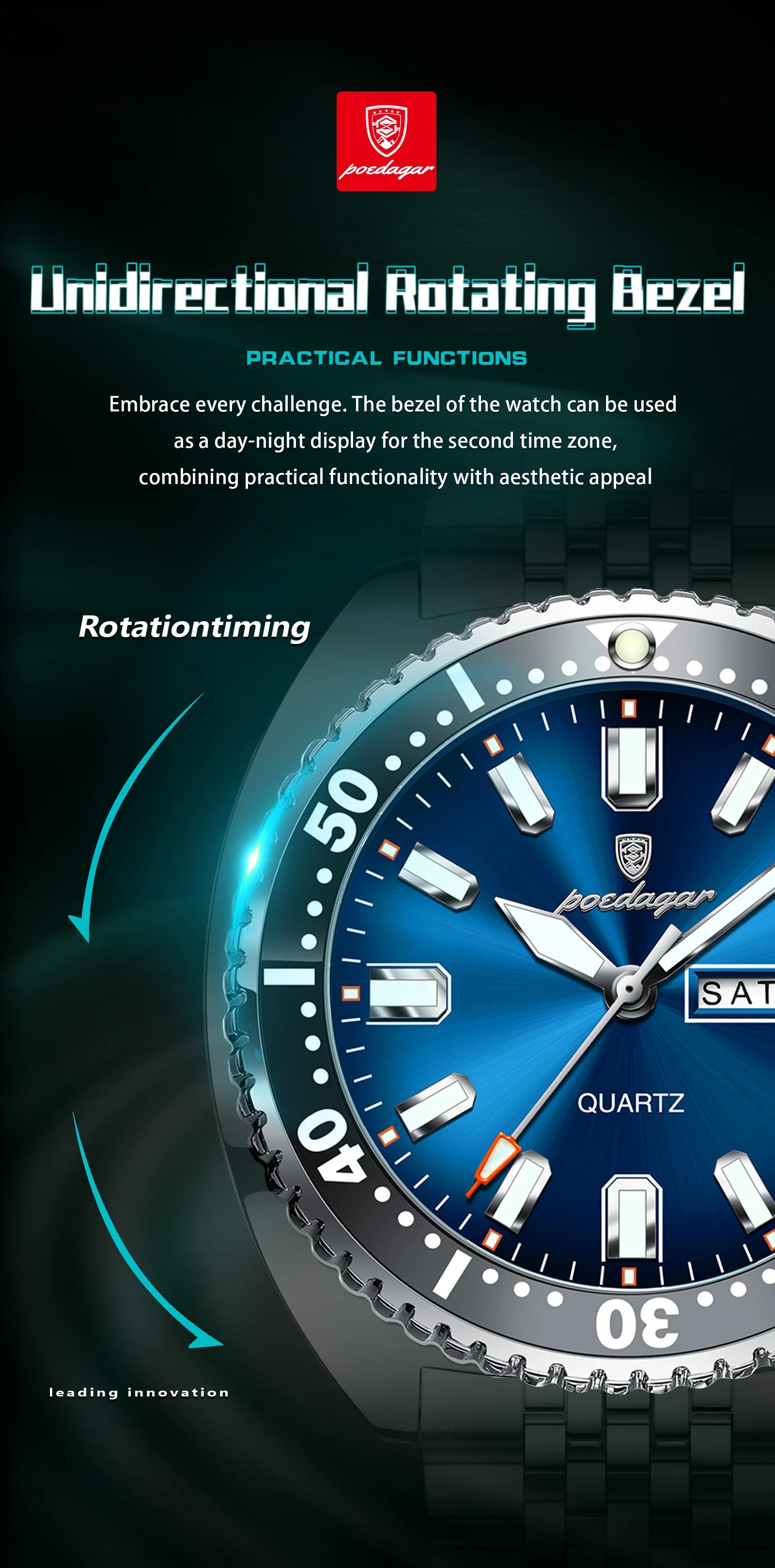 Voltex Pro Business Watch – Stainless Steel, Waterproof, Luminous Dial