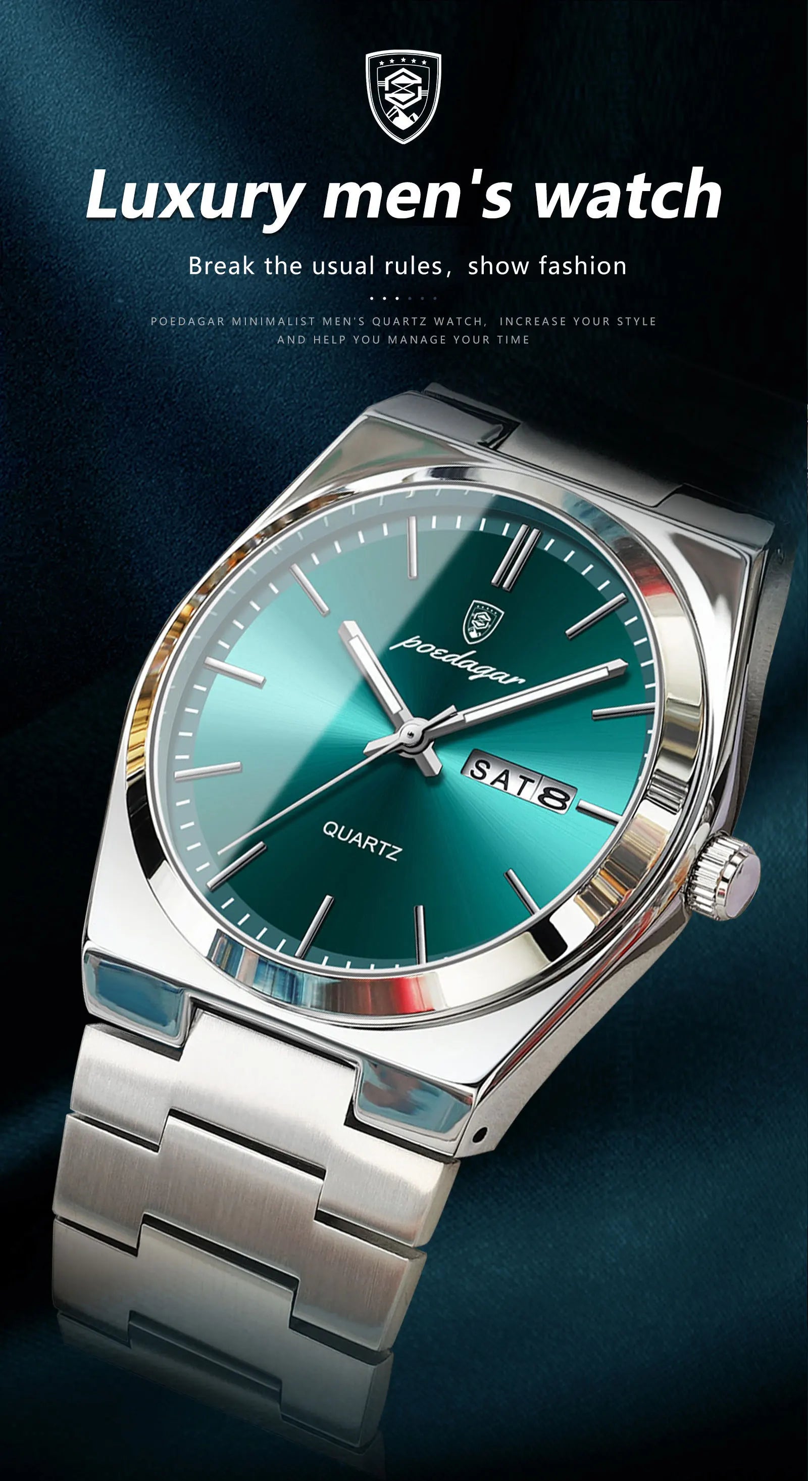 Voltex Signature Stainless Watch – Everyday Luxury, Waterproof, Luminous