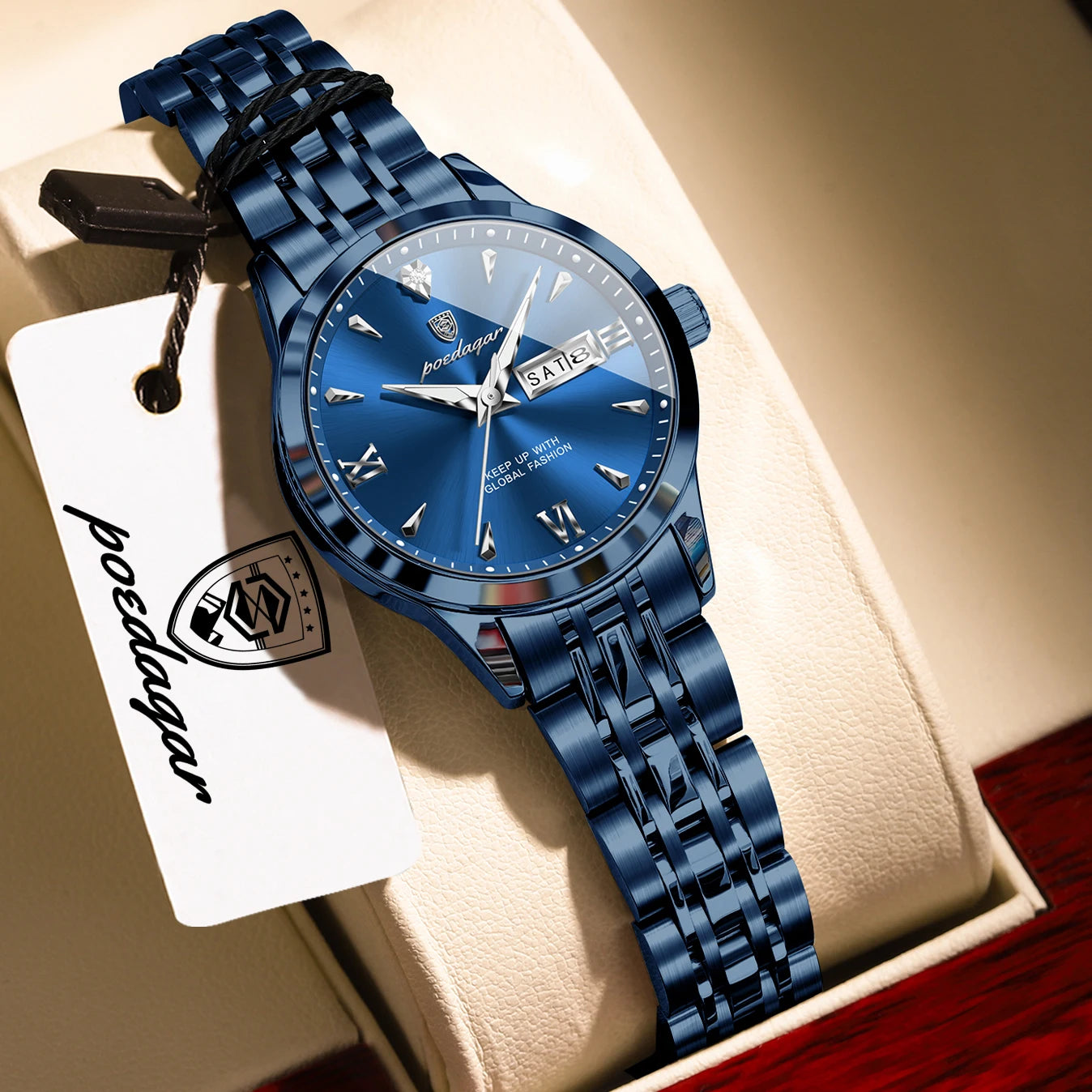 Voltex Lumière Ladies Watch – Date Display, Waterproof, Stainless Steel