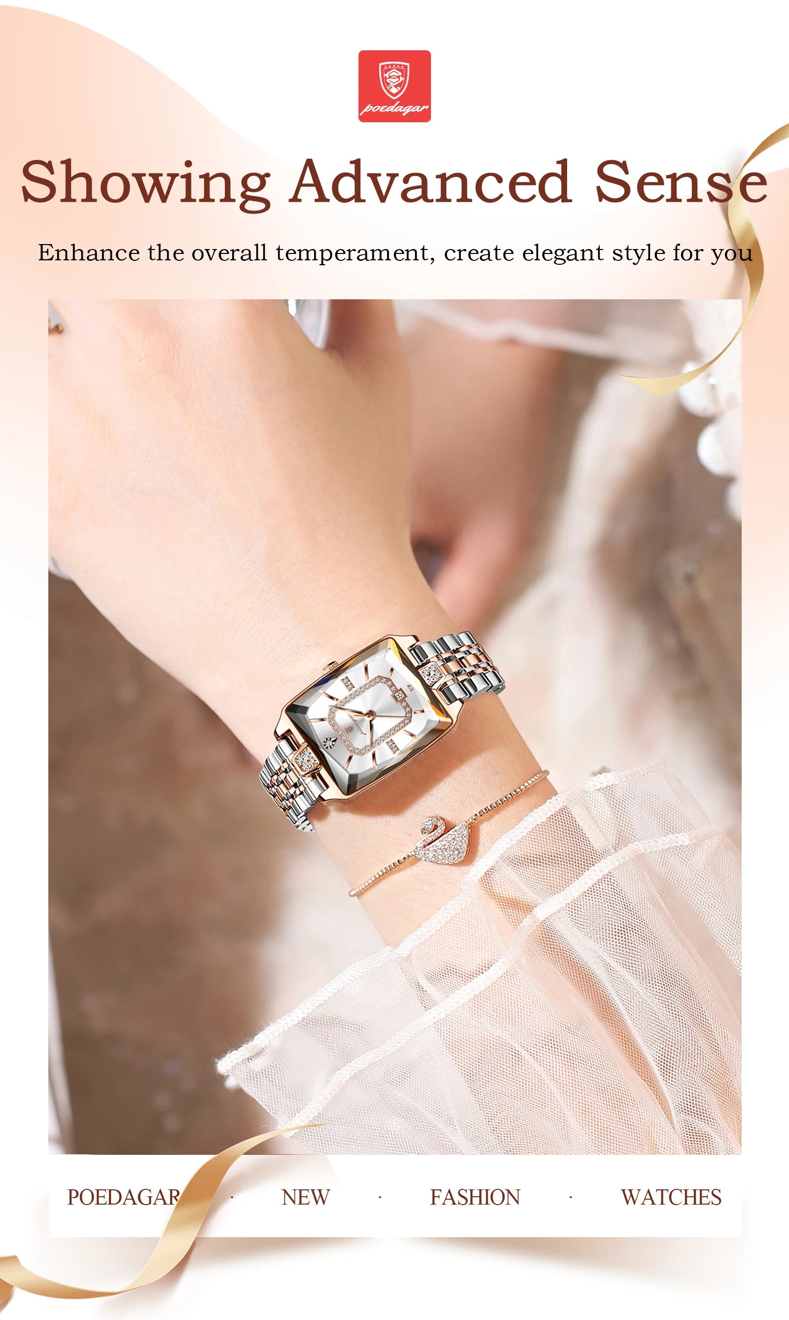 Voltex Élégance Ladies Watch – Date Display, Waterproof, Quartz