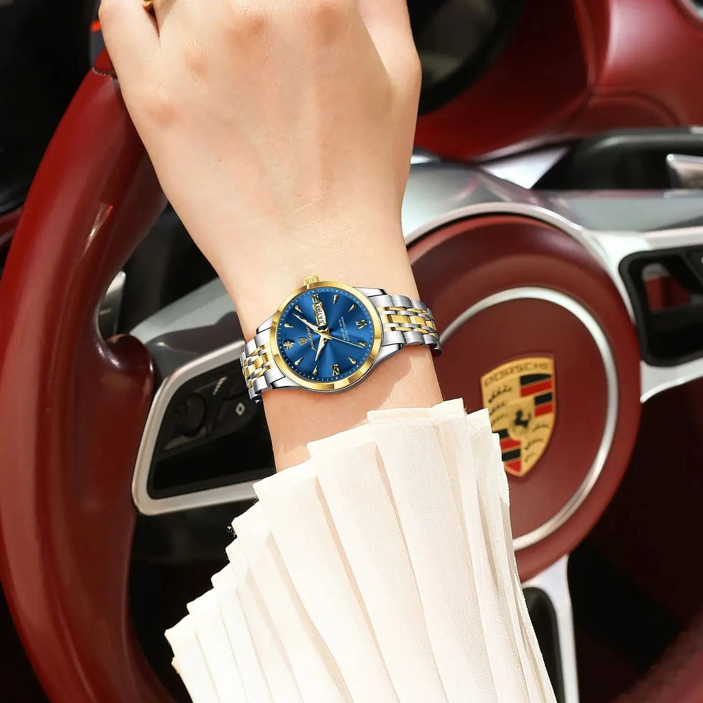 Voltex Lumière Ladies Watch – Date Display, Waterproof, Stainless Steel