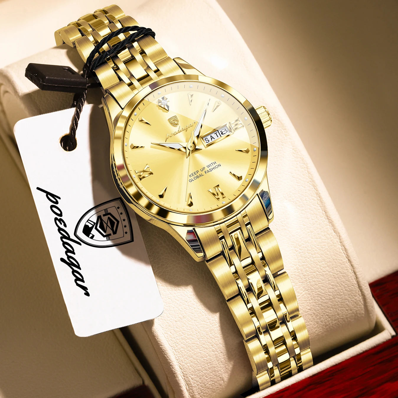 Voltex Lumière Ladies Watch – Date Display, Waterproof, Stainless Steel