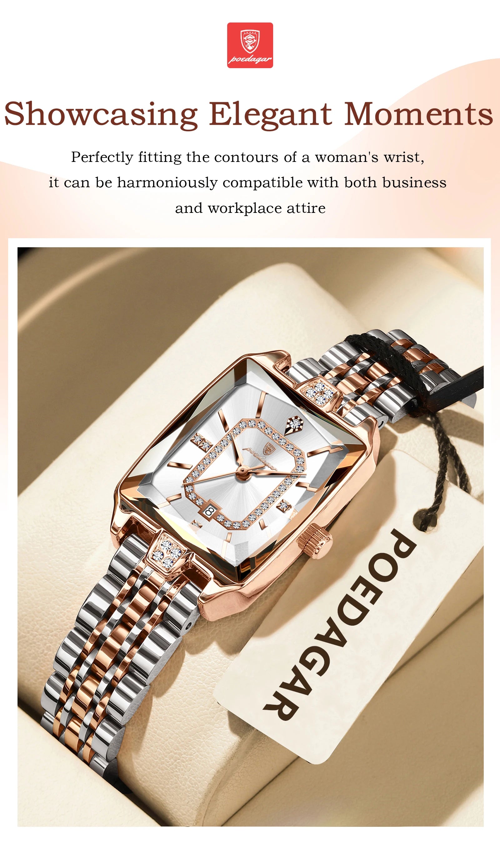 Voltex Élégance Ladies Watch – Date Display, Waterproof, Quartz