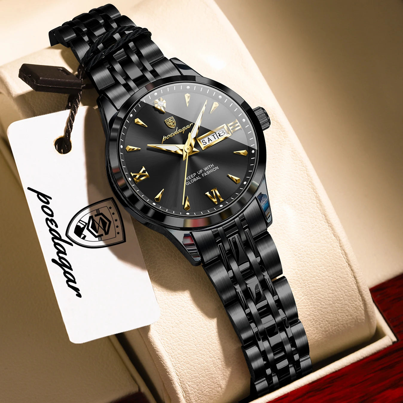 Voltex Lumière Ladies Watch – Date Display, Waterproof, Stainless Steel