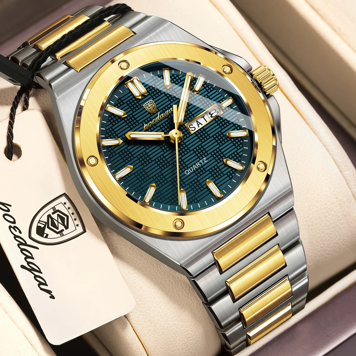 Voltex Elite Quartz Watch – Luxury Dial, Luminous, Waterproof
