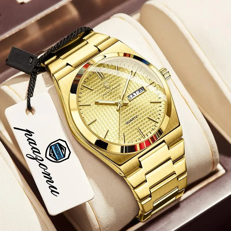 Voltex Classic Summer Watch - Stainless Steel - Textured Dial - Day Date Complication - By Paazomu