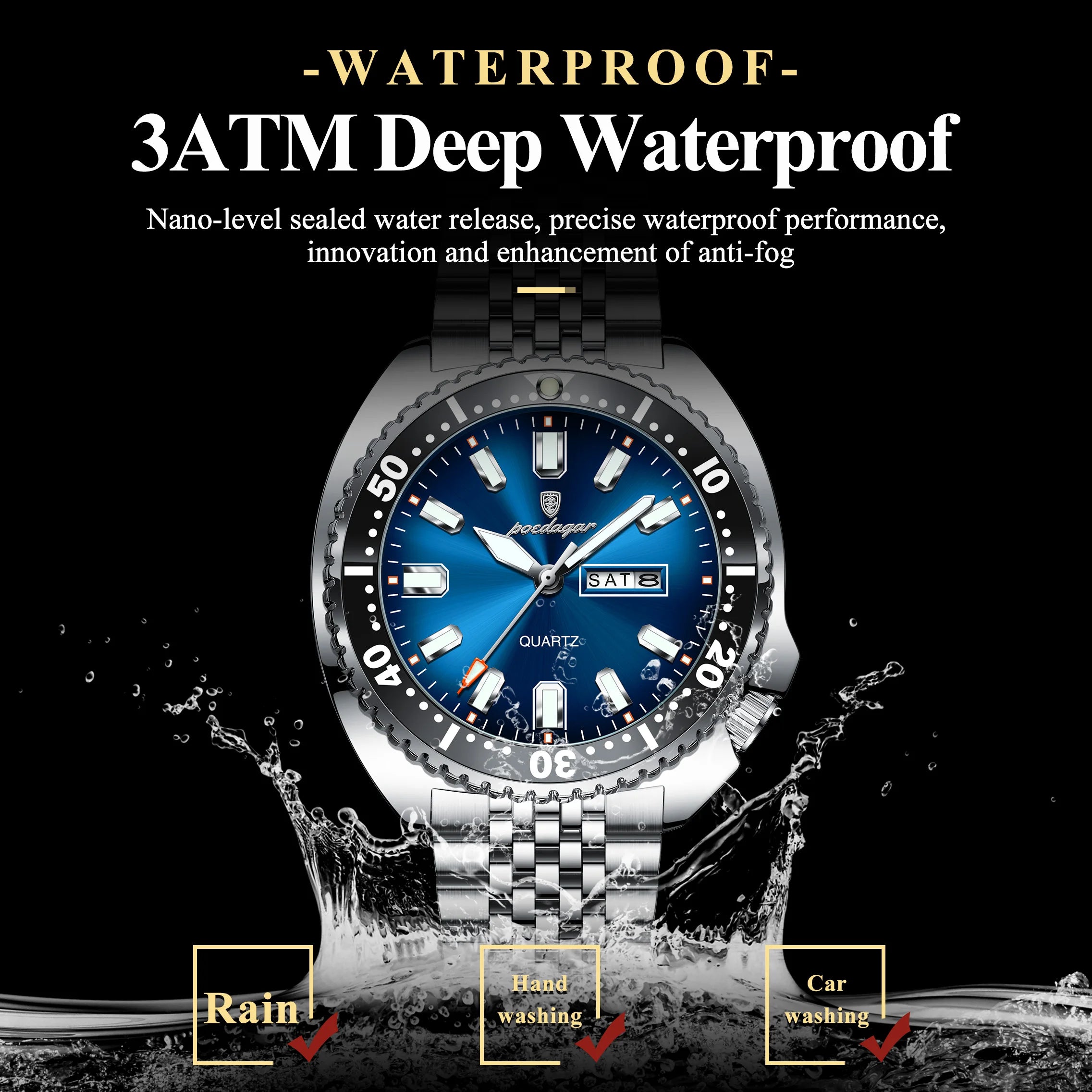 Voltex Pro Business Watch – Stainless Steel, Waterproof, Luminous Dial
