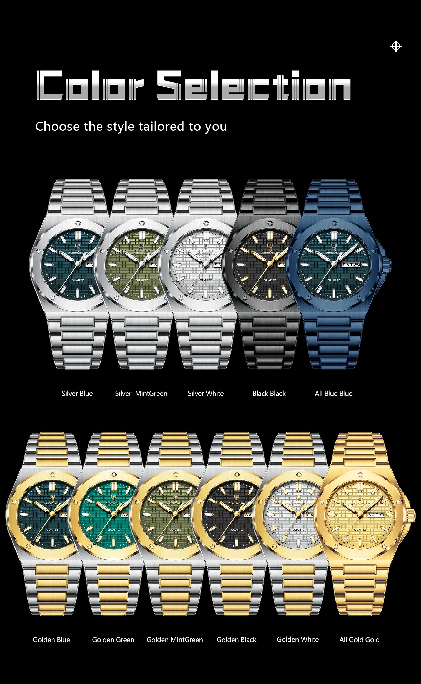 Voltex Elite Quartz Watch – Luxury Dial, Luminous, Waterproof