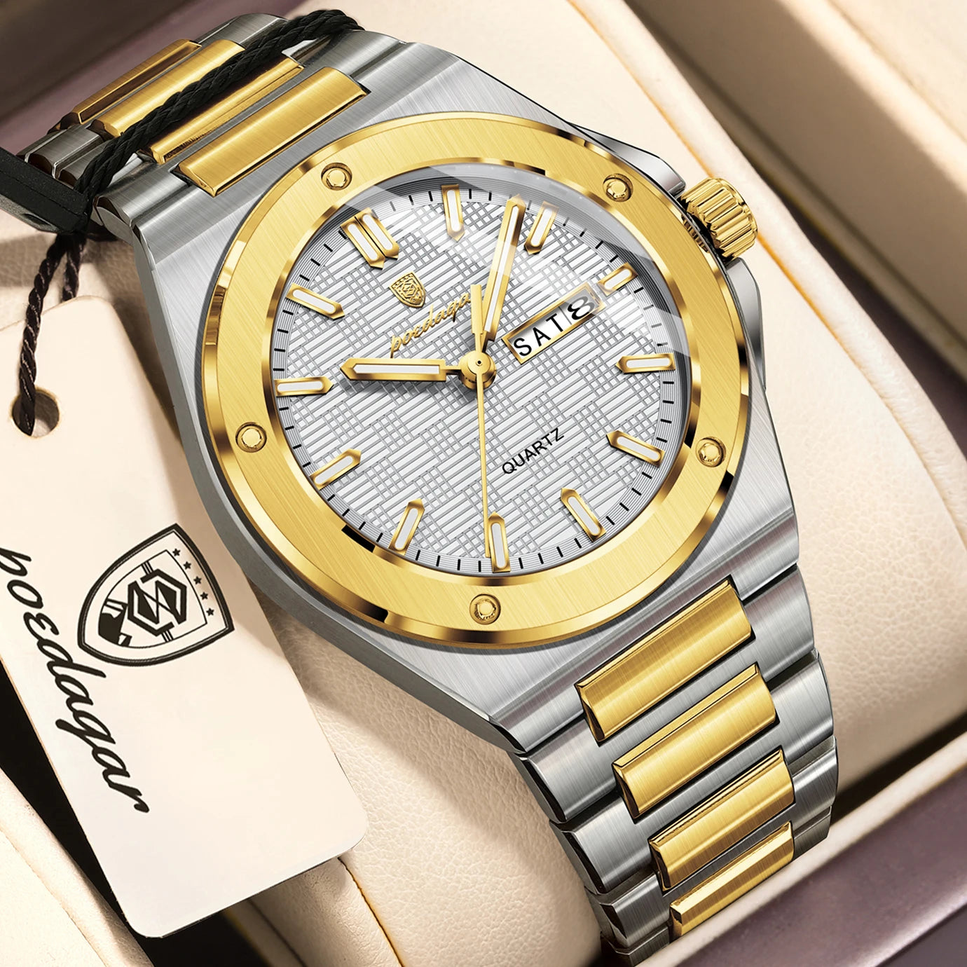 Voltex Elite Quartz Watch – Luxury Dial, Luminous, Waterproof